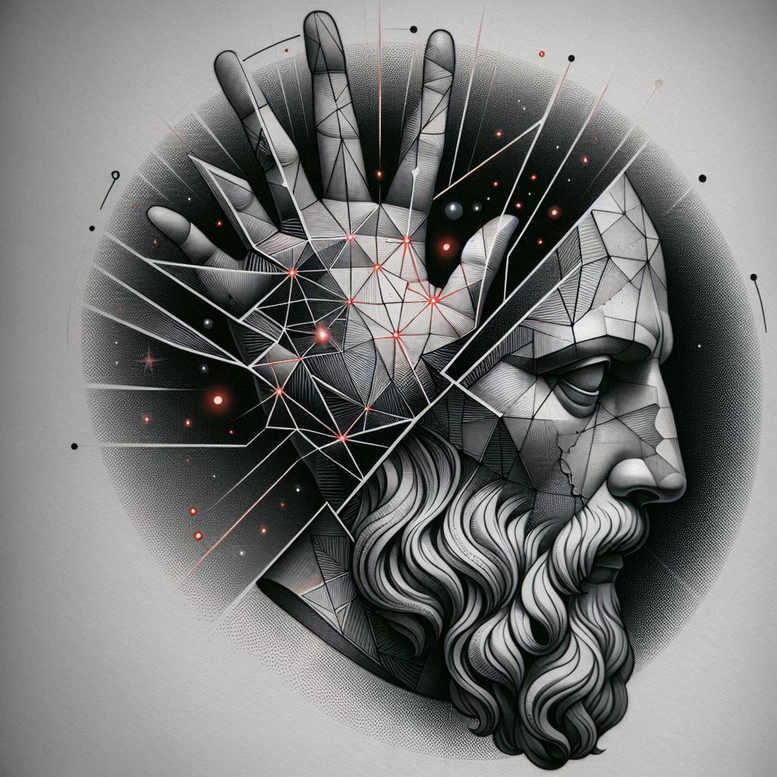 shadowed-face – tattoo design ideas free ai generated – neotraditional-contoured-forms – for-hip – Gallery: faces-inkby-ai