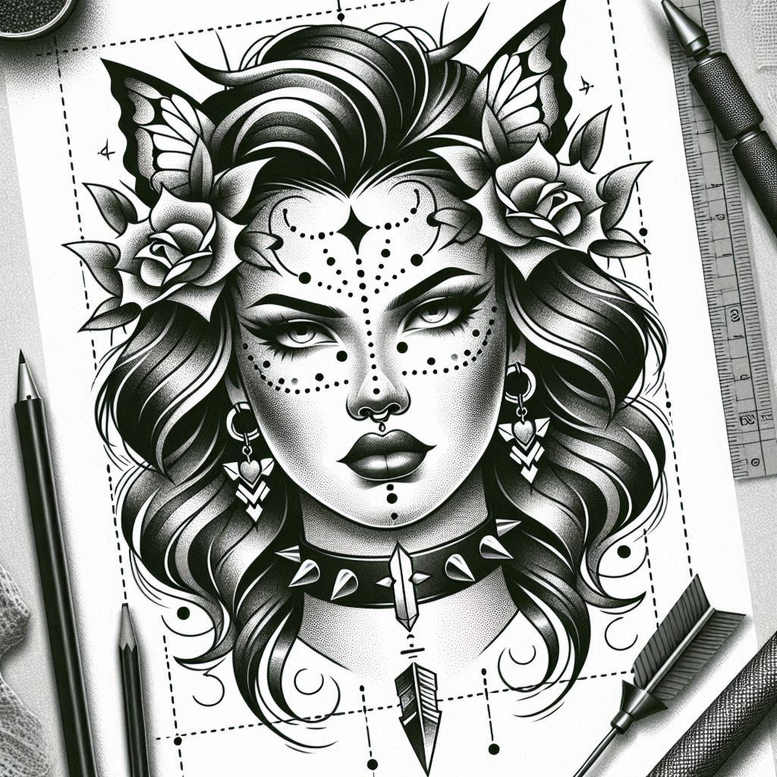 faces tattoo design ideas Surrealism timeless artistic flair represents courage