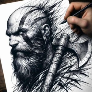 faces tattoo design ideas Realism depth of field artistic for back of neck