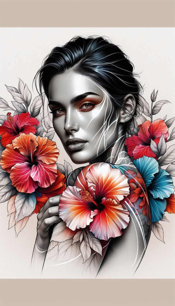 faces tattoo design ideas Surrealism otherworldly artistic for side