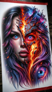 faces tattoo design ideas enhanced color character symbol of strength