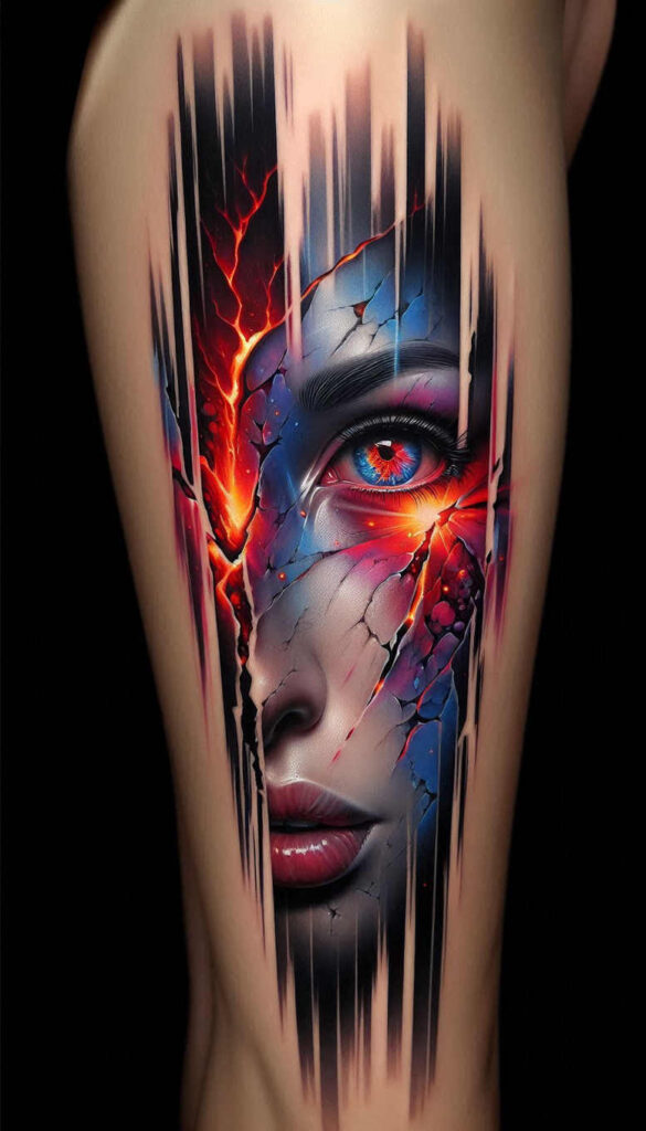 faces tattoo design ideas luminous detailed eyes for heel