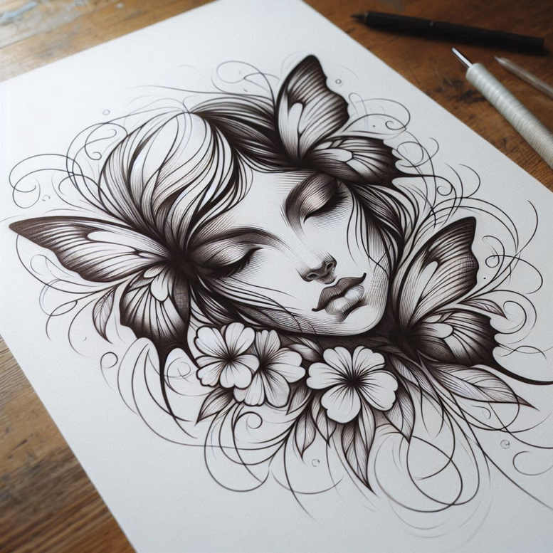 faces tattoo design ideas detailed textures detailed eyes for inner arm