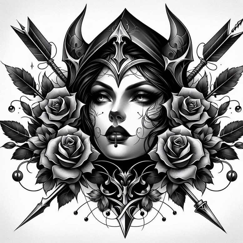 faces tattoo design ideas volume effect detailed eyes represents courage