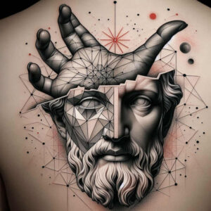 faces tattoo design ideas Realism clean background detailed texture symbolising endurance