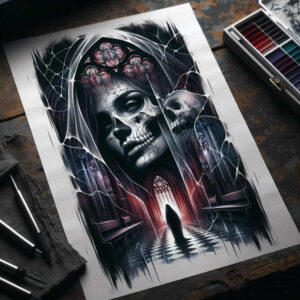 faces tattoo design ideas illustrative style fine lines shows courage