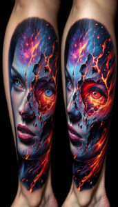 faces tattoo design ideas Realism depth of field haunting strength and power