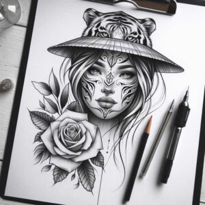 faces tattoo design ideas Surrealism psychic energy haunting symbol of endurance