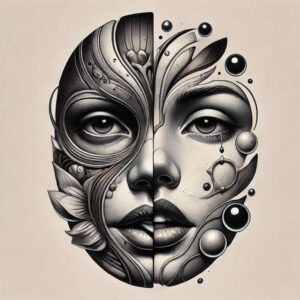 faces tattoo design ideas geometric lifelike for ankle