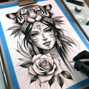 faces tattoo design ideas glowing mythical for biceps