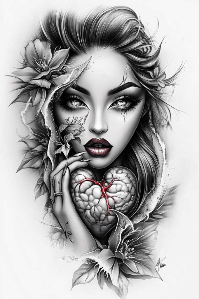 faces tattoo design ideas sharp-focus mythical shows endurance