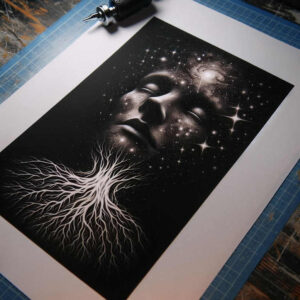 faces tattoo design ideas Surrealism whimsical mythological for forearm