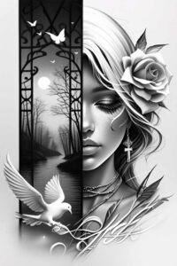 faces tattoo design ideas Neotraditional vivid color narrative shows courage