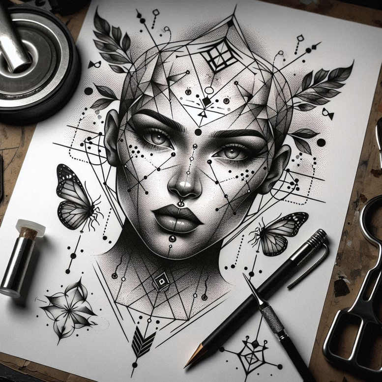 faces tattoo design ideas textured shading portrait meaning determination