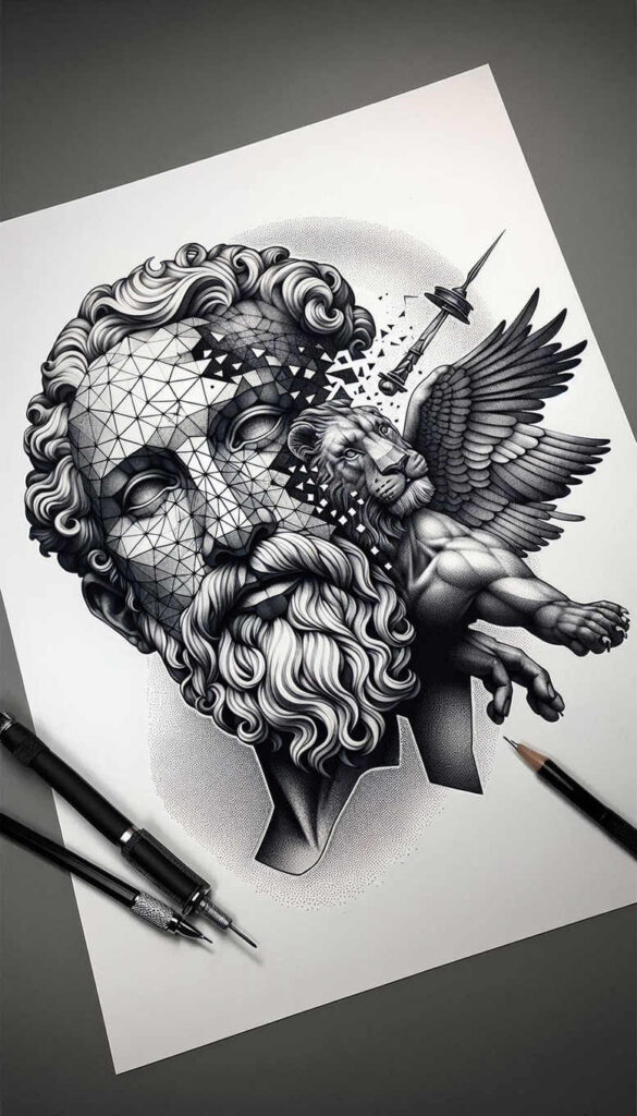 faces tattoo design ideas Surrealism esoteric smooth for inner arm