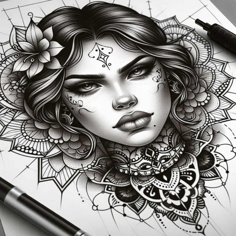 faces tattoo design ideas strong contrast strong features for arm