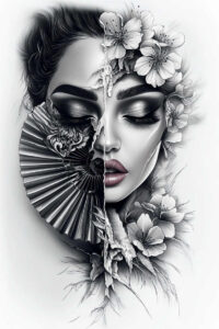 faces tattoo design ideas Surrealism unreal strong features shows strength