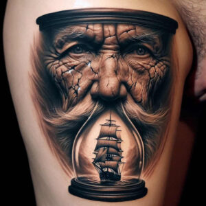 faces tattoo design ideas fisheye subtle shadows for chest