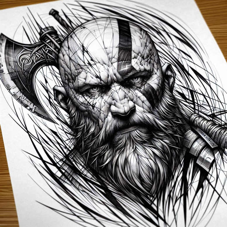 faces tattoo design ideas Neotraditional sharp edges surreal symbolising perseverance