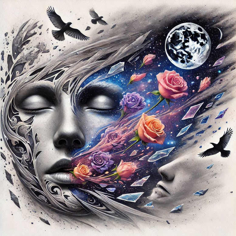 faces tattoo design ideas Surrealism disorienting tattoo style embodying endurance