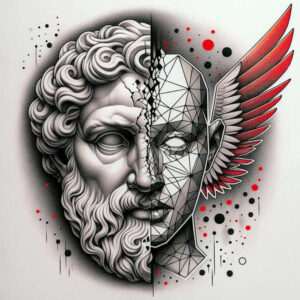 tattoo-face – tattoo design ideas free ai generated – neotraditional-expressive-lines – for-hand – Gallery: faces-inkby-ai