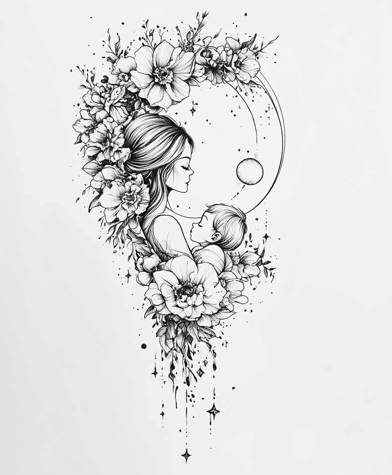 care-tattoo – tattoo design ideas free ai generated – soft-curve – for-inner-arm – Gallery: family-inkby-ai