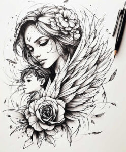 chest-tattoo – tattoo design ideas free ai generated – uncluttered – for-upper-chest – Gallery: family-inkby-ai