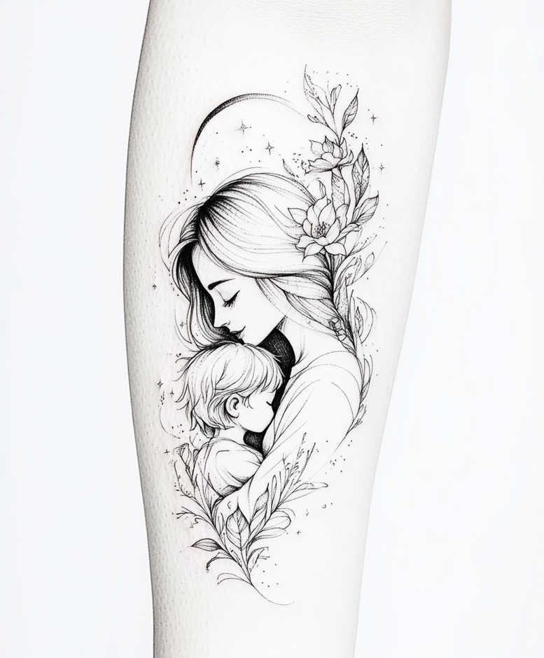 family-history-tattoo – tattoo design ideas free ai generated – micro-tattoo – for-back – Gallery: family-inkby-ai