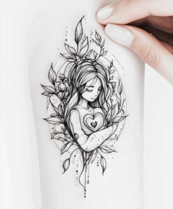 family-love-tattoo – tattoo design ideas free ai generated – unembellished – for-lower-leg – Gallery: family-inkby-ai