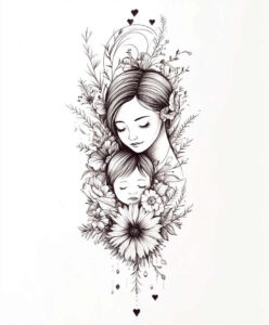 family-unity-tattoo – tattoo design ideas free ai generated – short-stroke – for-full-back – Gallery: family-inkby-ai
