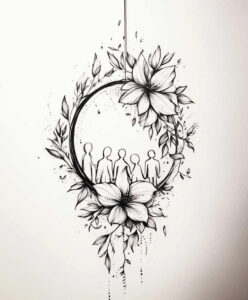 home-tattoo – tattoo design ideas free ai generated – outline-only – for-upper-chest – Gallery: family-inkby-ai