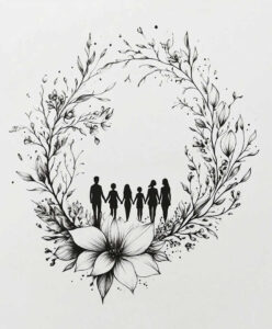 love-tattoo – tattoo design ideas free ai generated – pure-outline – for-heel – Gallery: family-inkby-ai