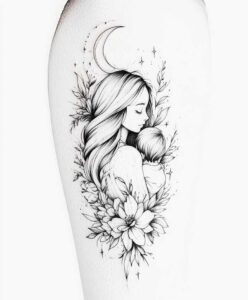 family tattoo design ideas single color caring resilience and power