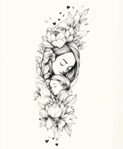 family tattoo design ideas slender love symbol of strength