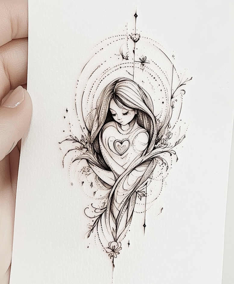 family tattoo design ideas minimalist protection circle for heel