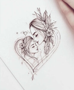 family tattoo design ideas bare protection motif for neck
