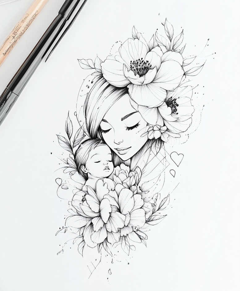 family tattoo design ideas negative space roots represents perseverance