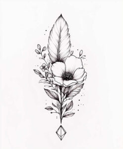 detailed-feather – tattoo design ideas free ai generated – discreet – for-stomach – Gallery: feathers-inkby-ai