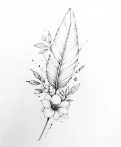 feather-charm-tattoo – tattoo design ideas free ai generated – delicate – for-wrist – Gallery: feathers-inkby-ai