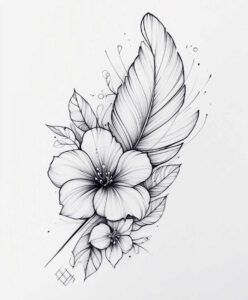 feather-elegant-tattoo – tattoo design ideas free ai generated – gentle – for-elbow – Gallery: feathers-inkby-ai