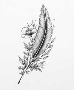 feather-glow – tattoo design ideas free ai generated – dainty – for-neck – Gallery: feathers-inkby-ai