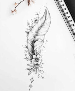 feather-motif – tattoo design ideas free ai generated – discreet-ink – for-lower-back – Gallery: feathers-inkby-ai