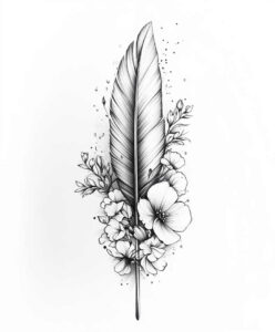 feathers tattoo design ideas empty space feather quill for hip