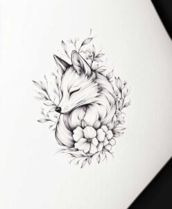 minimalist-fox-realism-shadow-realism-for-sternum – tattoo design ideas free ai generated – Gallery: foxes-inkby-ai