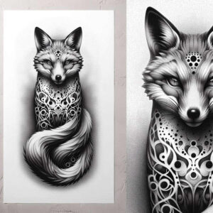 fox-colorful-neotraditional-crisp-lines-for-spine – tattoo design ideas free ai generated – Gallery: foxes-inkby-ai