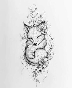 fox-freedom-symbol-surrealism-dynamic-shapes-for-upper-arm – tattoo design ideas free ai generated – Gallery: foxes-inkby-ai