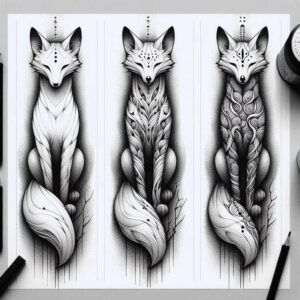fox-dynamic-surrealism-symbolic-for-lower-back – tattoo design ideas free ai generated – Gallery: foxes-inkby-ai