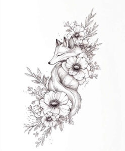 minimalist-fox-neotraditional-detailed-linework-for-shoulder – tattoo design ideas free ai generated – Gallery: foxes-inkby-ai
