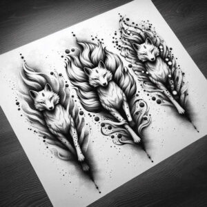 geometric-fox-surrealism-enigmatic-aura-for-triceps – tattoo design ideas free ai generated – Gallery: foxes-inkby-ai