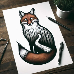 fox-guardian-realism-skin-texture-for-neck – tattoo design ideas free ai generated – Gallery: foxes-inkby-ai